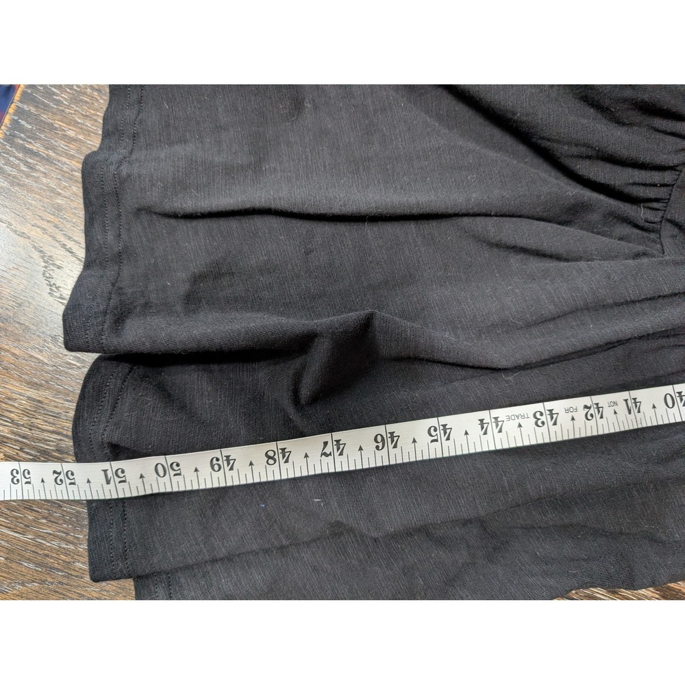 Old Navy T Shirt Dress Womens 2XL Black Maxi Ruffle Jersey Short Sleeve Crewneck - Picture 4 of 7